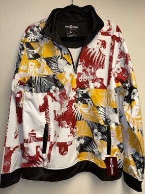New Maryland Flag Floral Hawaiian Pattern Pullover Route One Apparel. Sz Large